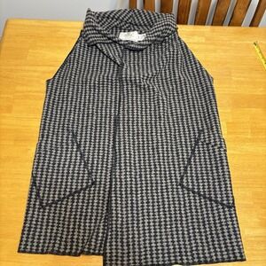 Janska Vest Jacket Womens Size M Medium Diamond Plaid Pattern Classic No Closure